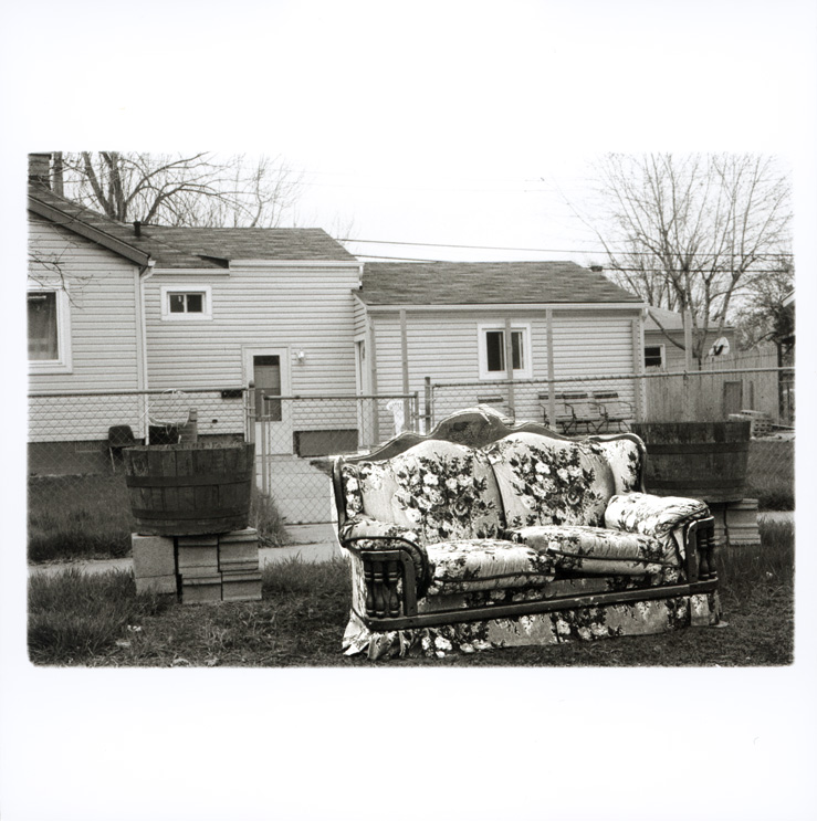 Forhave i boligkvarter ved Detroit River Polaroid