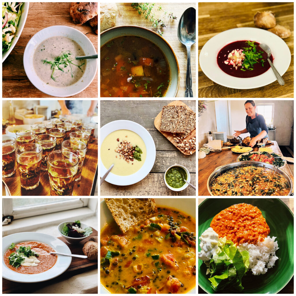 Fotocollage med supper, efterår